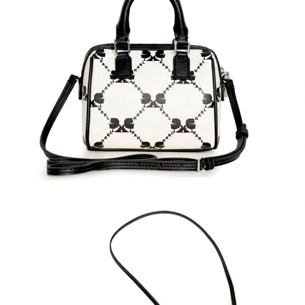 KARL LAGERFELD NWT  Black And white crossbody bag  6” height 6” width 26” strap - Picture 3 of 7